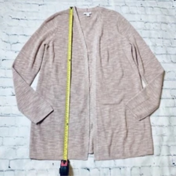 J Jill Women's Size S Linen Blend Longline Beachy Coastal Open Cardiagan Pink - Picture 6 of 11
